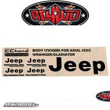 Metal Logo Decal Sheet f or Axial 1/6 SCX6 Jeep Wrangler (Black)