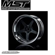 4 cerchi a 5 razze NERO OPACO CROMO offset modificabile