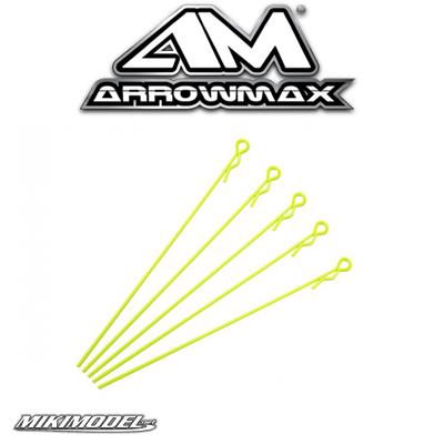 Extra Long Body Clip 1/10 - Fluorescent Yellow (5)