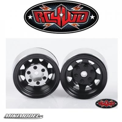 Stamped Steel 1.55 Stock Black Beadlock Wheels