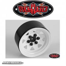 6 Lug Wagon 1.9 Steel Stamped Beadlock Wheels (White)