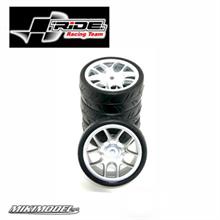 Ride 1/10 Belted Tires 24mm Pre-glued with 10 Spoke Wheel - Grey