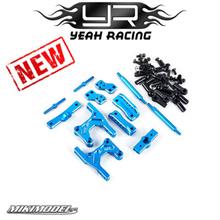 Conversione a quattro links in alluminio blu per Tamiya CC-01