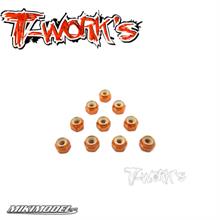 Aluminium Lock Nuts 3mm ( Orange ) 10pcs