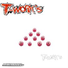 Aluminium Lock Nuts 3mm ( Red ) 10pcs