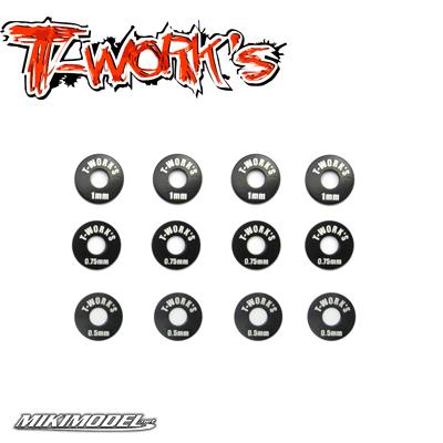Aluminum Wheel Shim Set ( Black ) 0.5, 0.75, 1mm each 4 pcs.