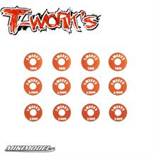 Aluminum Wheel Shim Set ( Orange ) 0.5, 0.75, 1mm each 4 pcs.