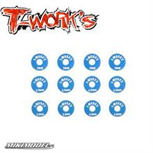 Aluminum Wheel Shim Set ( Tamiya Blue ) 0.5, 0.75, 1mm each 4 pc