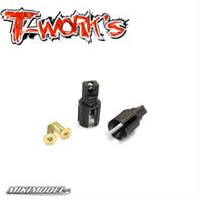 TWIN Trough Spring Steel Solid Driveshaft Adapters ( For Xray T4