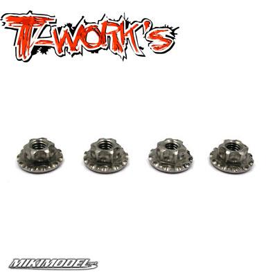 64 Titanium Light Weight large-contact Serrated M4 Wheel Nuts 4p