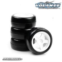 VOLANTE Mini 24R Rubber Slick Tire Pre-glued 4pcs (0 Off set w/5