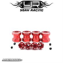 Aluminum Hex Adaptor 15mmOffset For 12mm Hex Wheels Red4pcs