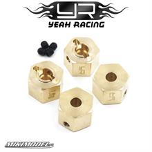 Brass Hex Adaptor 9mm Offset 7.8geach For 12mm Hex Wheels 4pcs