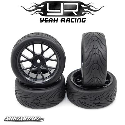 Spec T CS Wheel Offset 3 Black w/Tire 4pcs For 1/10 Touring