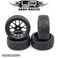 Spec T CS Wheel Offset 3 Black w/Tire 4pcs For 1/10 Touring