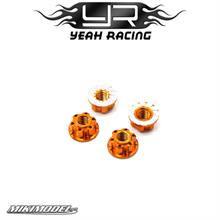 4MM ALUMINIUM WHEEL FLANGE LOCK NUT 4PCS FOR RC CAR ORANGE