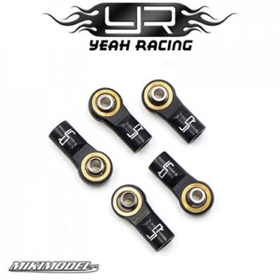 Aluminum Reversed Thread M3 Rod Ends 5pcs Black