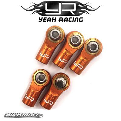 Aluminum Reversed Thread M3 Rod Ends 5pcs Orange