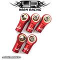 Aluminum Reversed Thread M3 Rod Ends 5pcs Red