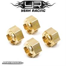 Yeah Racing Brass 8mm Hex Adaptor 4pcs For Axial RBX10 Ryft
