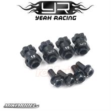 Aluminum Hex Adaptor 15mmOffset For 12mm Hex Wheels Black