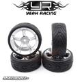 Spec T MS Wheel Offset 3 Silver w/Tire 4pcs For 1/10 T