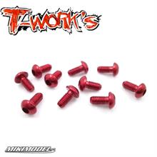 7075-T6 Vite a testa bombata (rossa) 3x8mm 10 pezzi