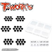 Spessori alluminio 3mm  neri 1.25.1.75,2.25,2.75,3.25,3.75mm