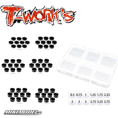 Spessori alluminio 3mm  neri 1.25.1.75,2.25,2.75,3.25,3.75mm