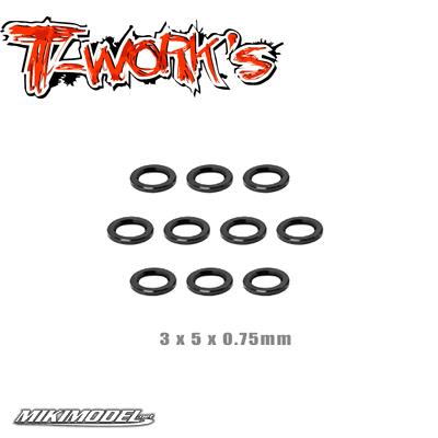 Aluminum Shim Set 3 x 5 x 0,75 mm ( Black ) Each 10pcs.