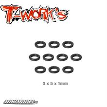 Spessori 3x5x1 mm neri 10 pezzi