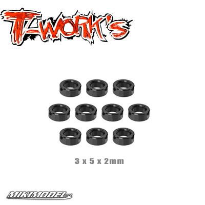 Aluminum Shim Set 3 x 5 x 2 mm ( Black ) Each 10pcs.