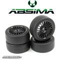 Gomme a razze nere incollate 1/10 Touring